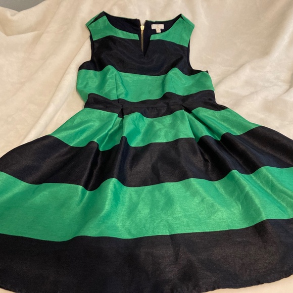 Charming Charlies - Striped Navy / Green sleeveless dress - size M (6) - Picture 7 of 7